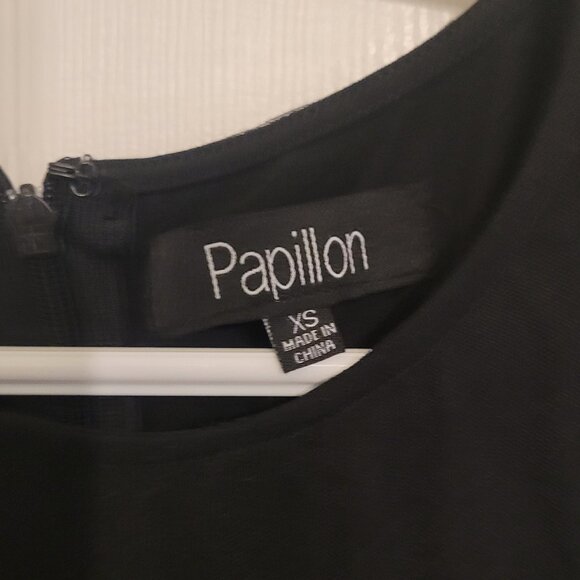 Embroidered Black Dress - Professional and Classy - High Neck - Sleeveless - Picture 3 of 4